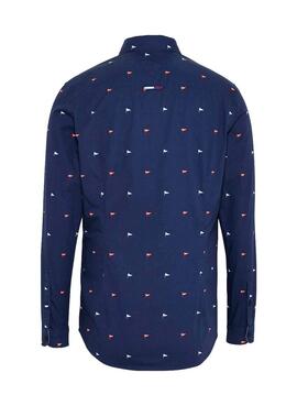 Chemise Tommy Jeans Disty Print Navy Homme
