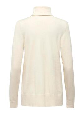 Pull Only Ibi Long Col roulé Beige pour femme