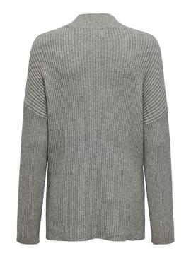 Pull Only Katia Col Montant Gris pour femme