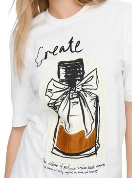 T-shirt Only Katie Create Blanc Parfum pour femme