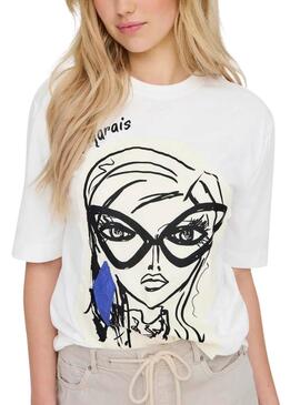 T-shirt Only Katie Create Blanc pour femme