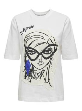 T-shirt Only Katie Create Blanc pour femme