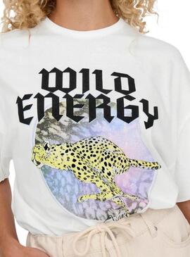 T-shirt Only Lucy Wild Energy Blanc pour femme