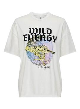 T-shirt Only Lucy Wild Energy Blanc pour femme