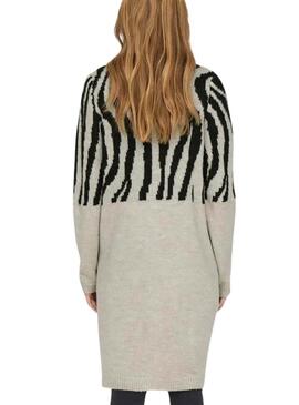 Cardigan Only Jade Zebra Beige pour femme