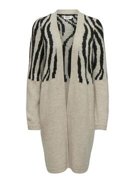 Cardigan Only Jade Zebra Beige pour femme