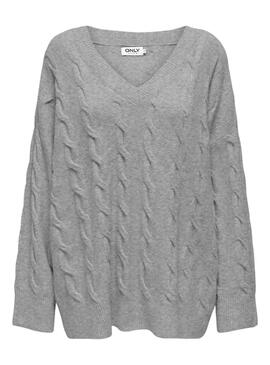 Pull Only Jeanett Gris pour femme