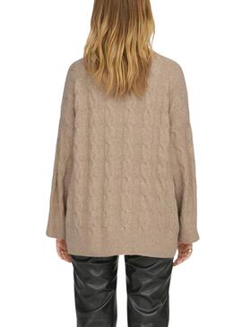 Pull Only Jeanett Marron pour femme