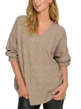 Pull Only Jeanett Marron pour femme