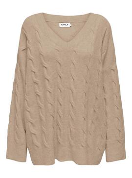 Pull Only Jeanett Marron pour femme