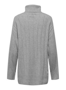 Pull Only Jeanett Col roulé Gris pour femme