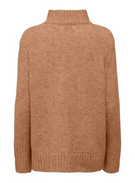 Pull Only Aya Camel Col roulé pour femme