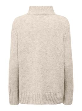 Pull Only Aya Beige Col roulé pour femme