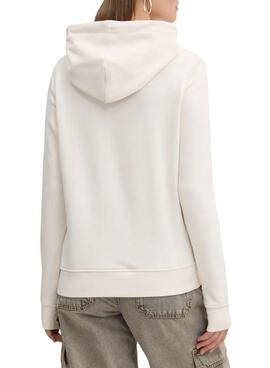 Sweatshirt Tommy Jeans Essential logo avec capuche beige pour femme