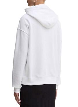 Sweatshirt Tommy Jeans Boxy Fit blanc pour femme.