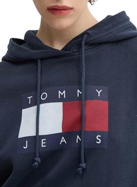 Sweatshirt Tommy Jeans Reg Flag marine pour homme