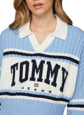 Maillot Tommy Jeans Rugby bleu pour femme