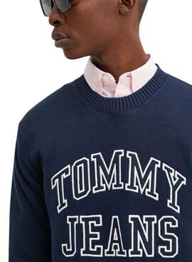 Maillot Tommy Jeans Logo Retro bleu marine pour homme