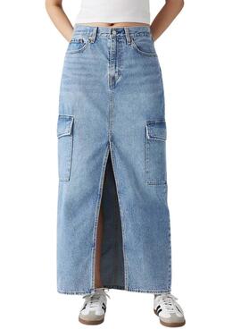 Jupe Levi's Column Bleu Cheville pour Femme