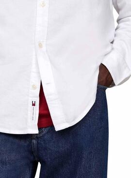 Chemise Tommy Jeans Entry Oxford Blanc pour Homme