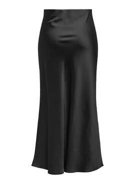 Jupe Only Elma Midi Satinée Noire pour Femme