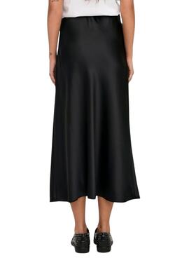 Jupe Only Elma Midi Satinée Noire pour Femme