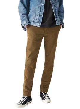 Pantalon Levis XX Chino Standard Taper en Velours Côtelé Camel pour Homme