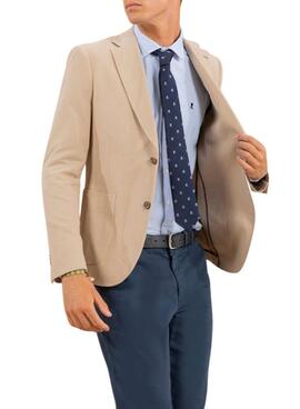 Blazer El Pulpo Maille Structurée Camel pour Homme