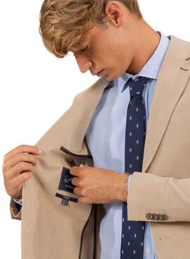 Blazer El Pulpo Maille Structurée Camel pour Homme