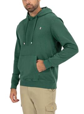 Sweat à Capuche El Pulpo Brodé Vert pour Homme