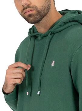 Sweat à Capuche El Pulpo Brodé Vert pour Homme