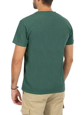 T-shirt El Pulpo Logo Brodé en Contraste Vert pour Homme