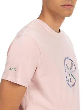 T-shirt El Pulpo Imprimé Rame Rose pour Homme