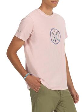 T-shirt El Pulpo Imprimé Rame Rose pour Homme