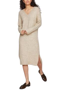 Robe Vila Vima Tricot Beige pour Femme