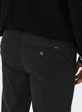 Pantalon Chino Only and Sons Noir pour Homme