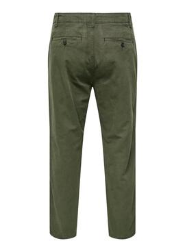 Pantalon Chino Only and Sons Vert pour Homme