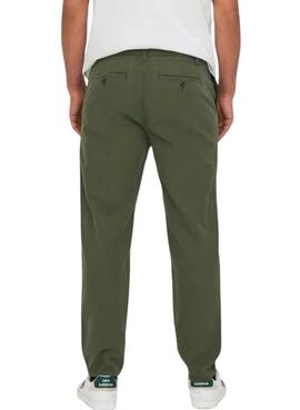 Pantalon Chino Only and Sons Vert pour Homme