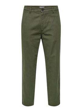 Pantalon Chino Only and Sons Vert pour Homme