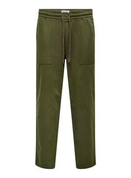 Pantalon Only and Sons Sinus Loose Vert pour Homme