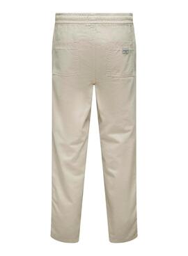 Pantalon Only and Sons Sinus Loose Beige pour Homme