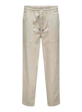 Pantalon Only and Sons Sinus Loose Beige pour Homme