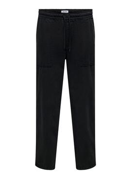 Pantalon Only and Sons Sinus Loose Noir pour Homme