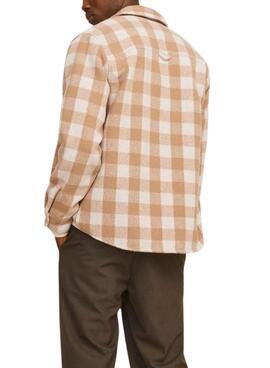 Chemise Oversize Jack and Jones Zac à Carreaux Camel pour Homme