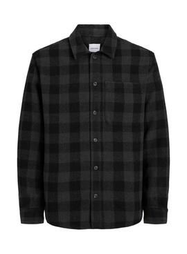 Chemise Oversize Jack and Jones Zac à Carreaux Gris pour Homme