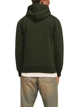 Sweat-shirt Jack and Jones Tree à Capuche Verte pour Homme