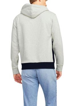 Sweat-shirt Jack and Jones Blocked Beige et Marine pour Homme