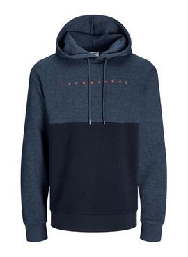 Sweat-shirt Jack and Jones Blocked Marine pour Homme