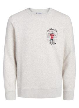 Sweat-shirt Jack and Jones Skull Beige pour Homme