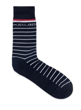 Boîte de 3 Chaussettes Jack and Jones Jacarbo Organic Bleu pour Homme